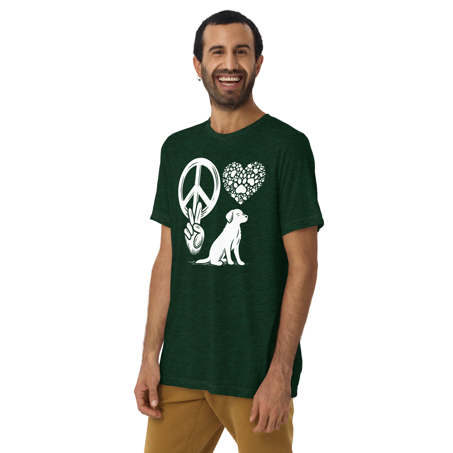 Harmony Unleashed - Peace-Love-Dog - Men's Tri-Blend ComfortTee