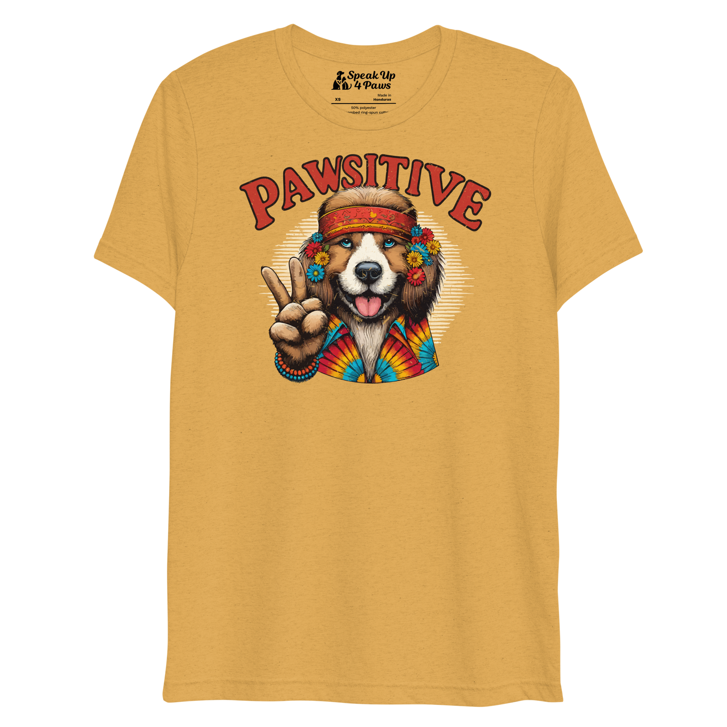 Groovy Canine Vibes - Pawsitive Peace - Tri-Blend Tee