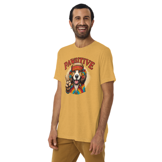 Groovy Canine Vibes - Pawsitive Peace - Tri-Blend Tee