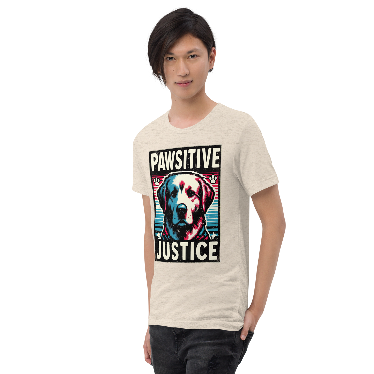 Bark Nirvana - Pawsitive Justice - Men's Tri-Blend Comfort Tee