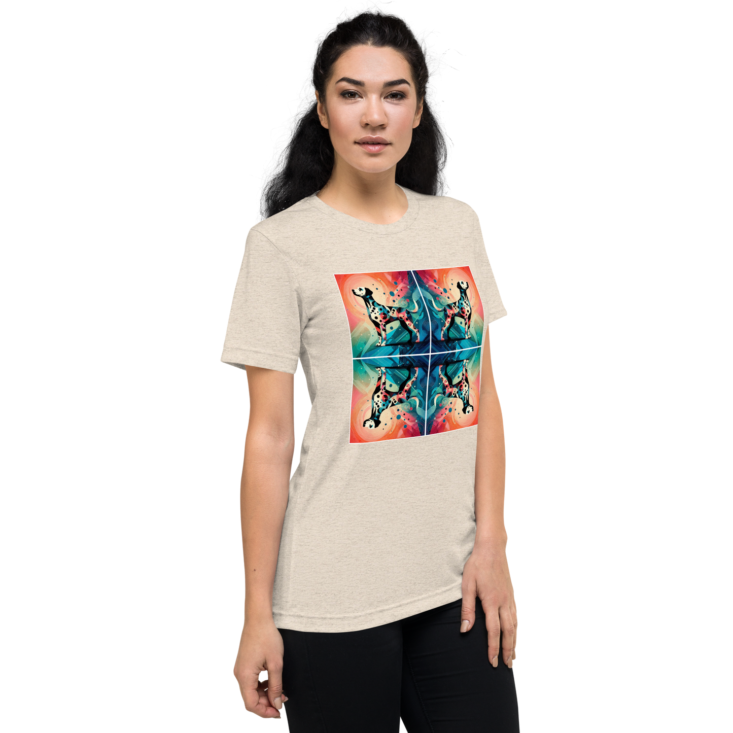 Vibrant Canine Mosaic -Tri-Blend Tee