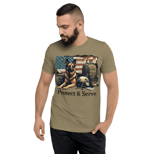 Sentinel of Valor - Men's Tri - Blend Comfort Tee - Unisex Tri - Blend - Speak Up 4 Paws