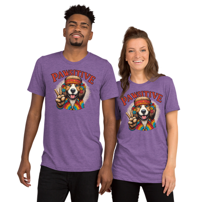 Groovy Canine Vibes - Pawsitive Peace - Tri-Blend Tee