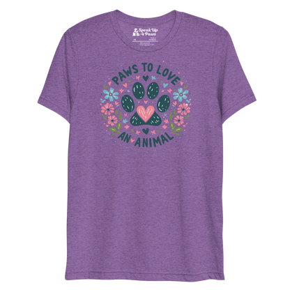 Floral Pawprints - Paws to Love - Tri-Blend Tee