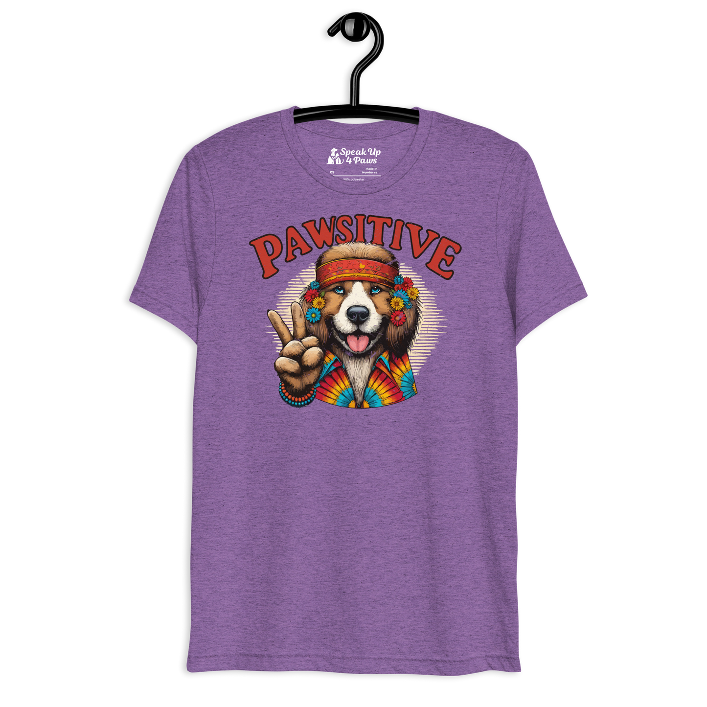 Groovy Canine Vibes - Pawsitive Peace - Tri-Blend Tee