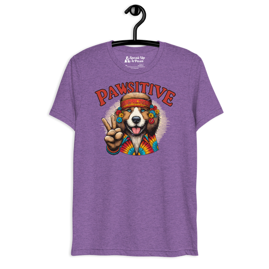 Groovy Canine Vibes - Pawsitive Peace - Tri-Blend Tee