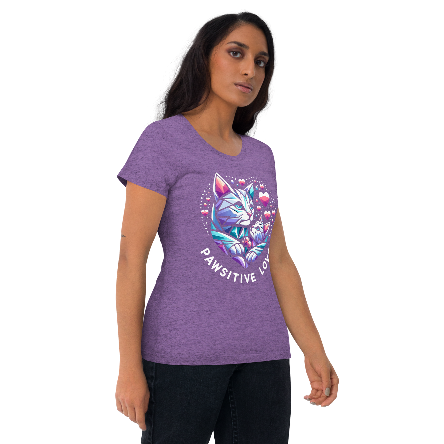 Geometric Whiskerheart - Pawsitive Love - Tri-Blend Tee