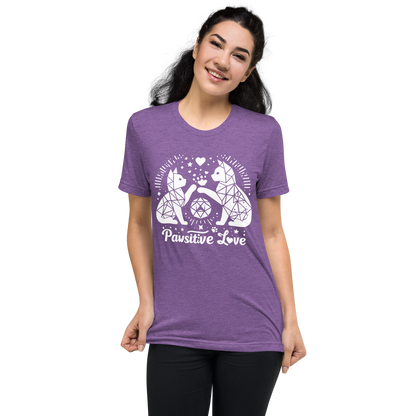 Geometric Whiskerplay - Pawsitive Love - Tri-Blend Tee