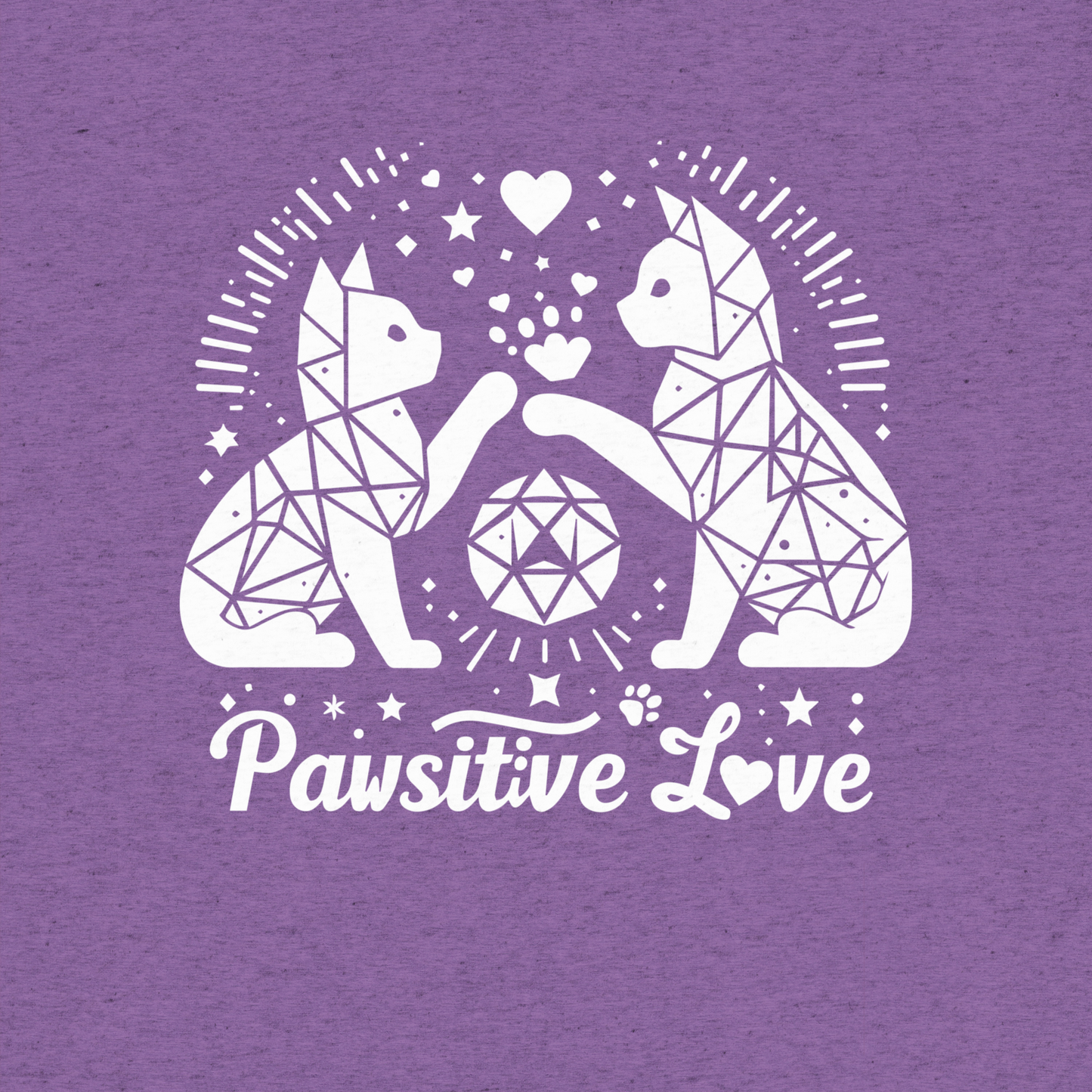 Geometric Whiskerplay - Pawsitive Love - Tri-Blend Tee