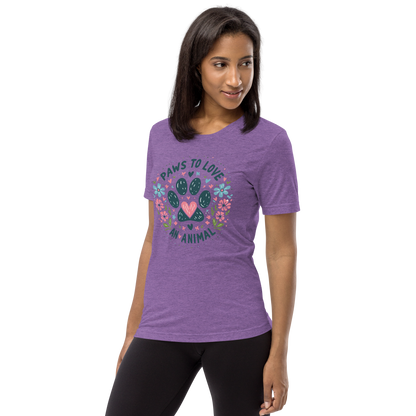 Floral Pawprints - Paws to Love - Tri-Blend Tee