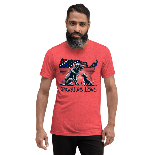 States of Devotion - Pawsitive Love - Men's Tri-Blend Comfort Tee