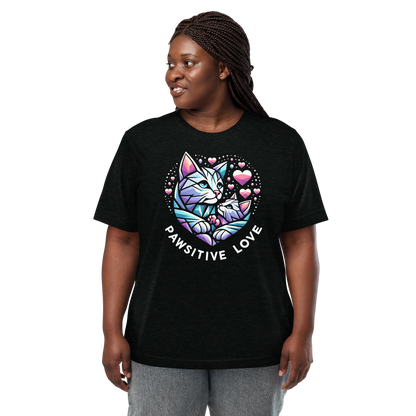 Geometric Whiskerheart - Pawsitive Love - Tri-Blend Tee