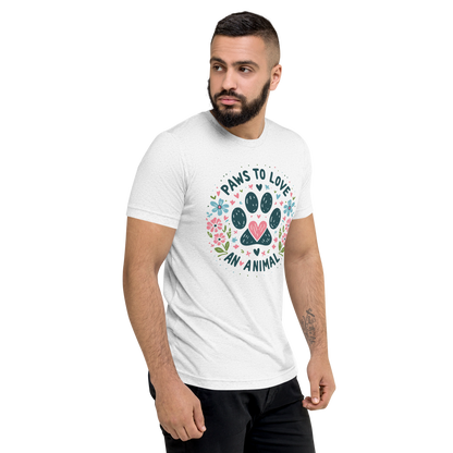 Floral Pawprints - Paws to Love - Tri-Blend Tee