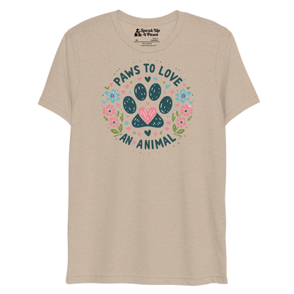 Floral Pawprints - Paws to Love - Tri-Blend Tee