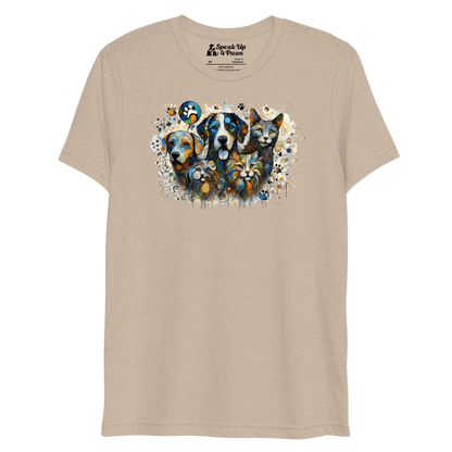 Paws in Colorful Conversation - Pollock - Tri-Blend Tee