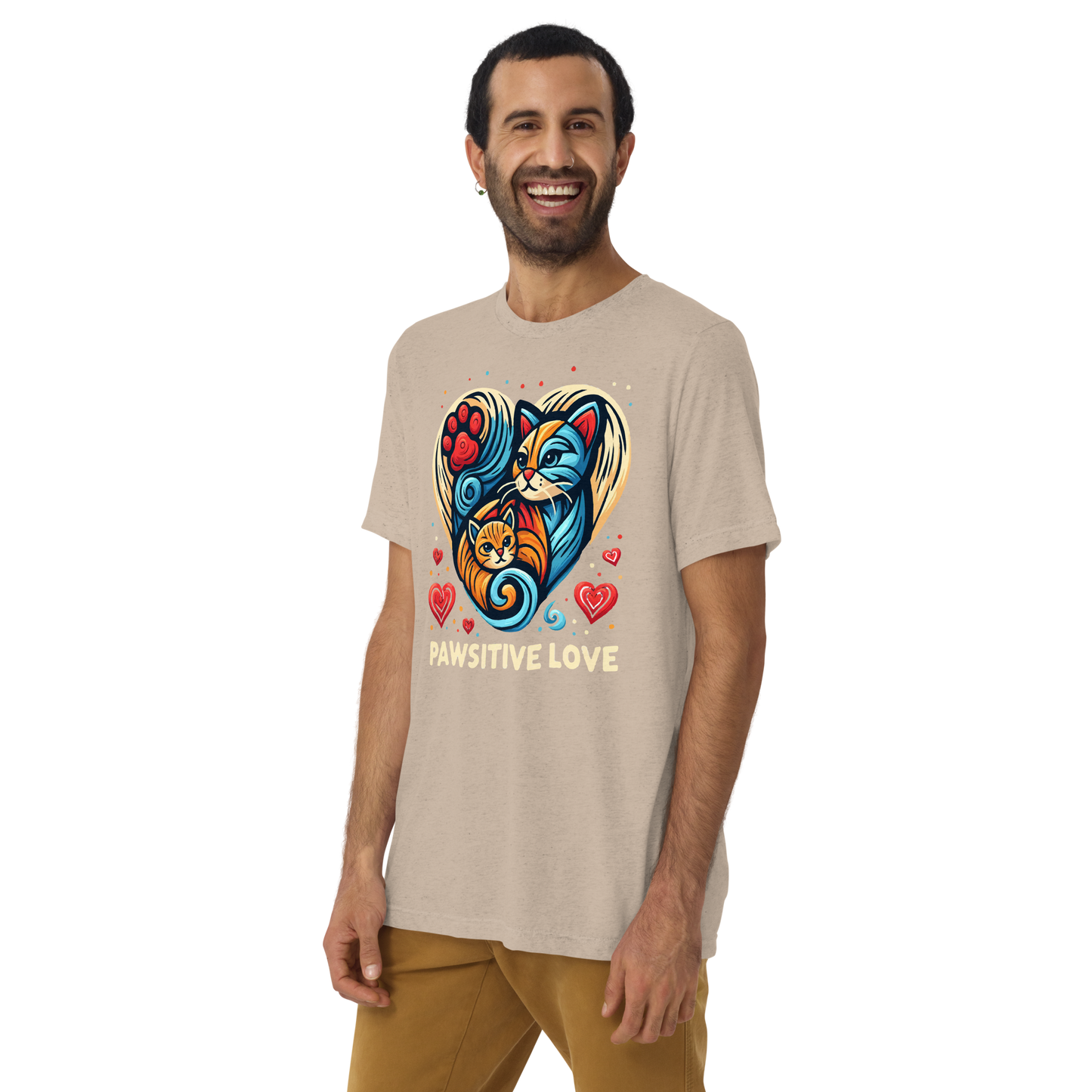 Feline Harmony - Pawsitive Love - Tri-Blend Tee