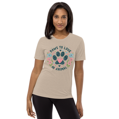 Floral Pawprints - Paws to Love - Tri-Blend Tee