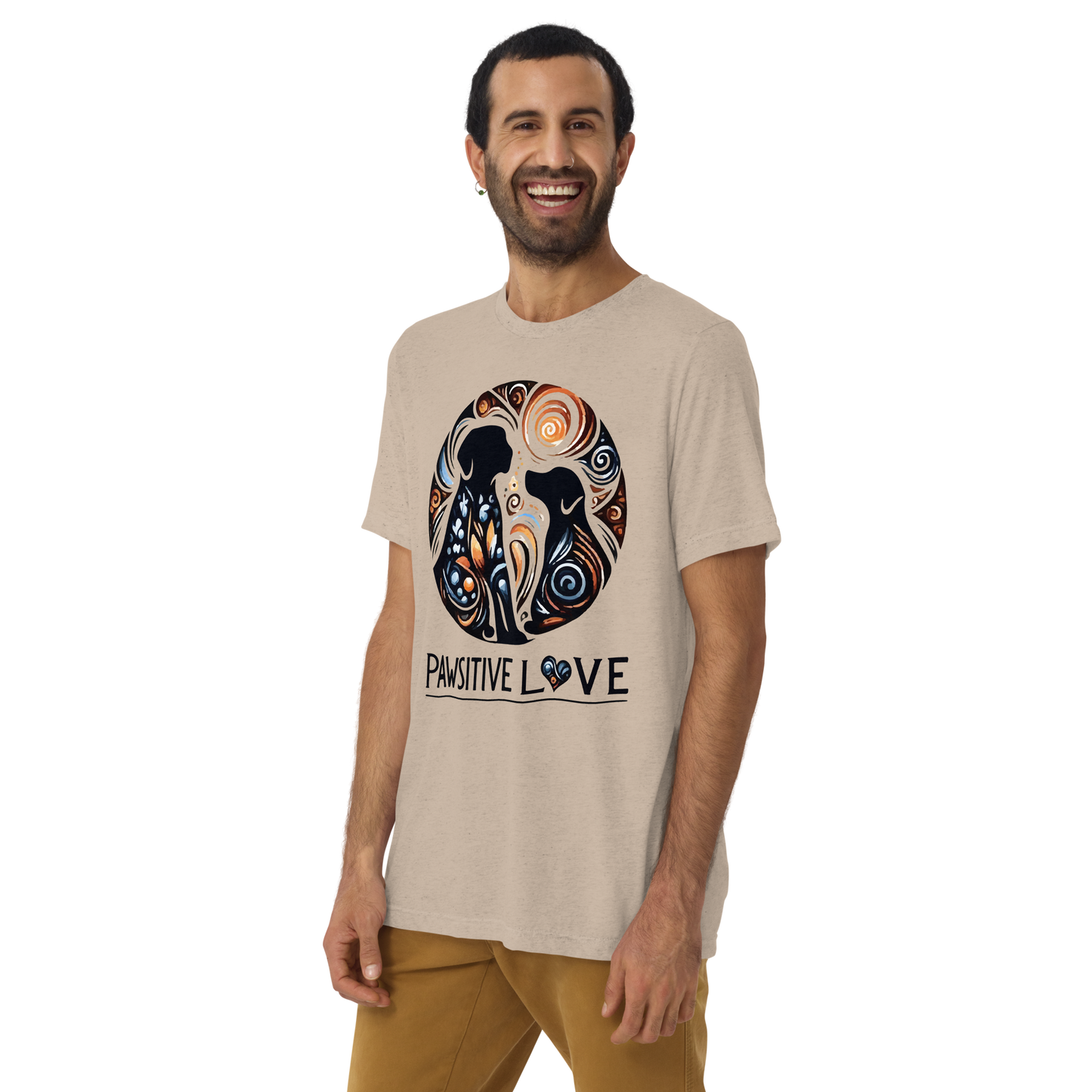 Swirl of Pawsitivity- Men's Tri-Blend Comfort Tee