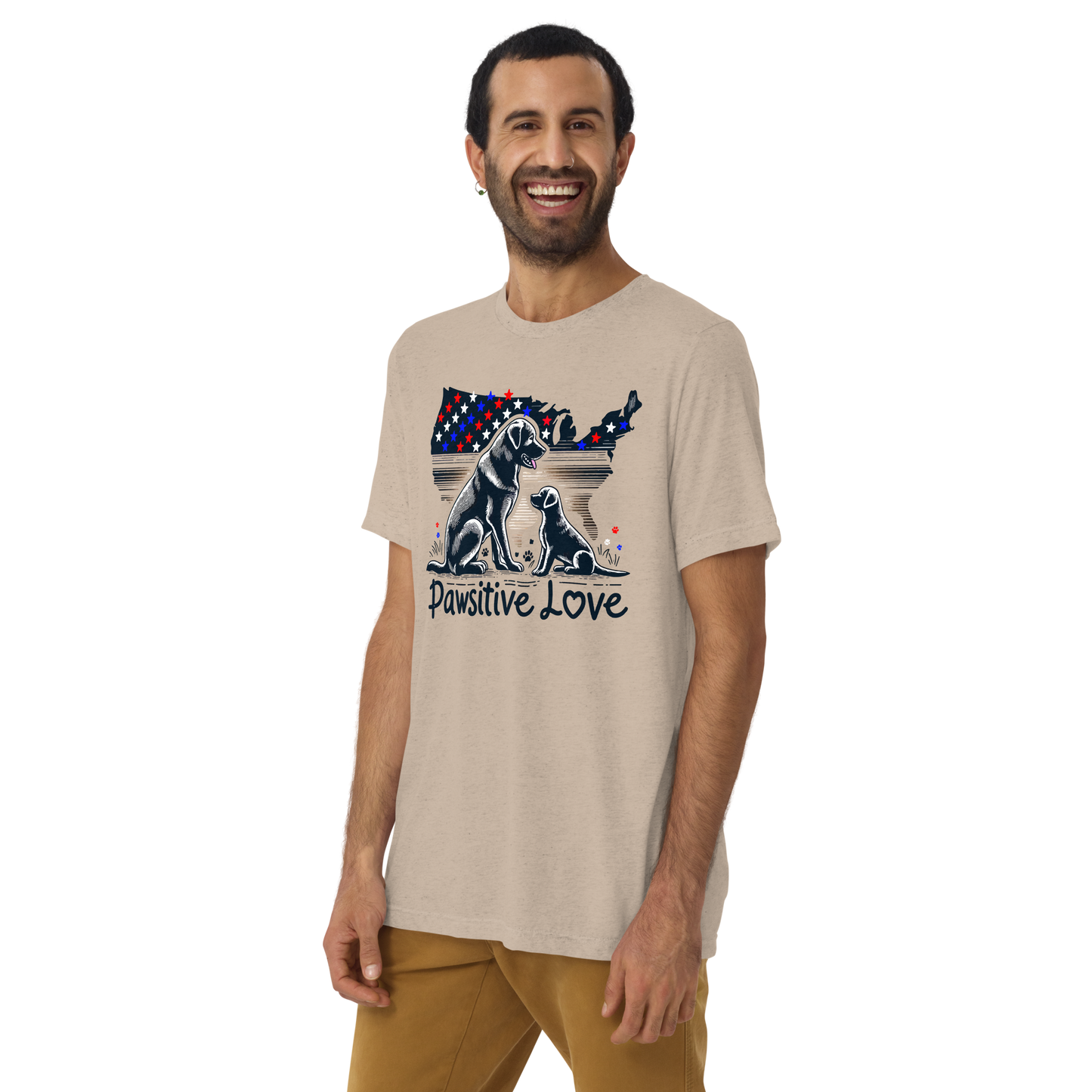 States of Devotion - Pawsitive Love - Men's Tri-Blend Comfort Tee