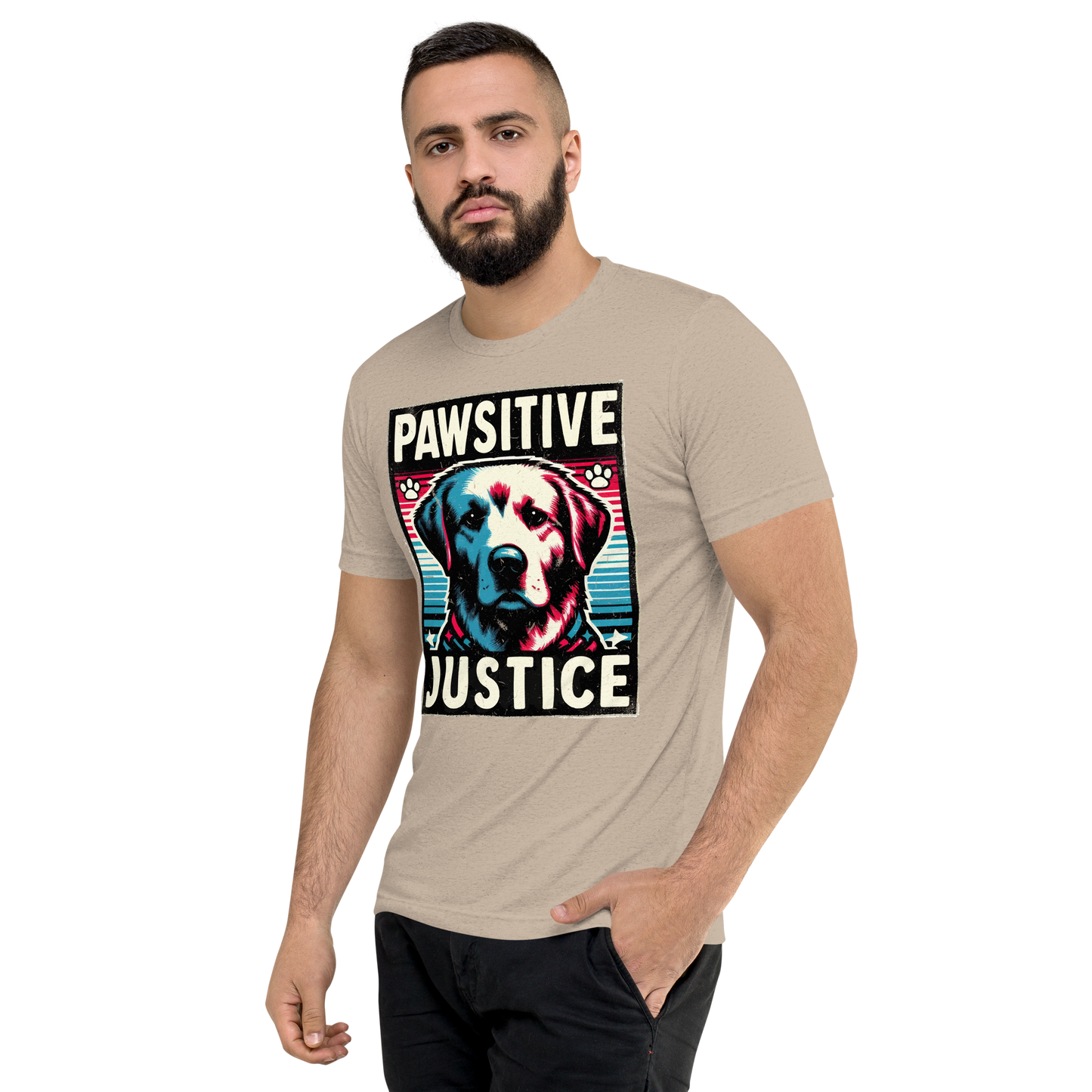 Bark Nirvana - Pawsitive Justice - Men's Tri-Blend Comfort Tee