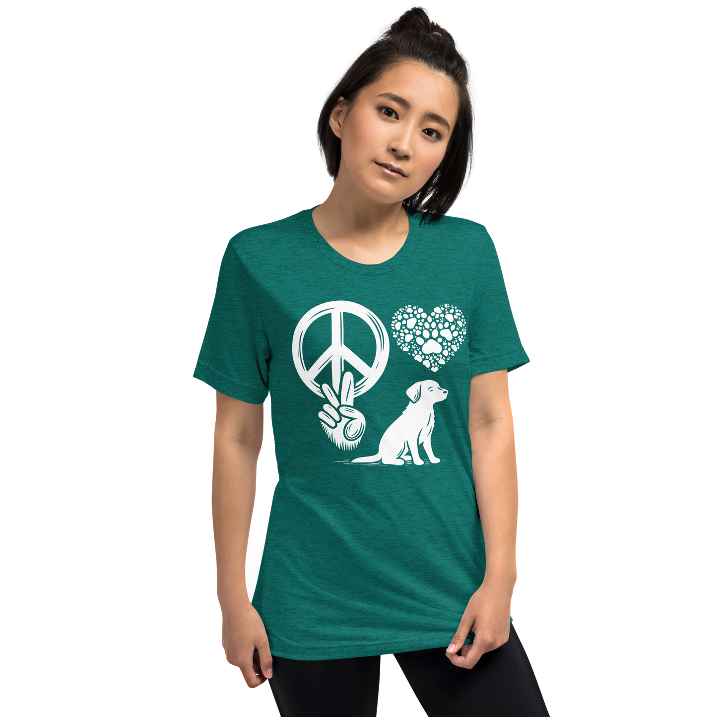 Harmony Unleashed - Peace-Love-Dog - Tri-Blend Tee