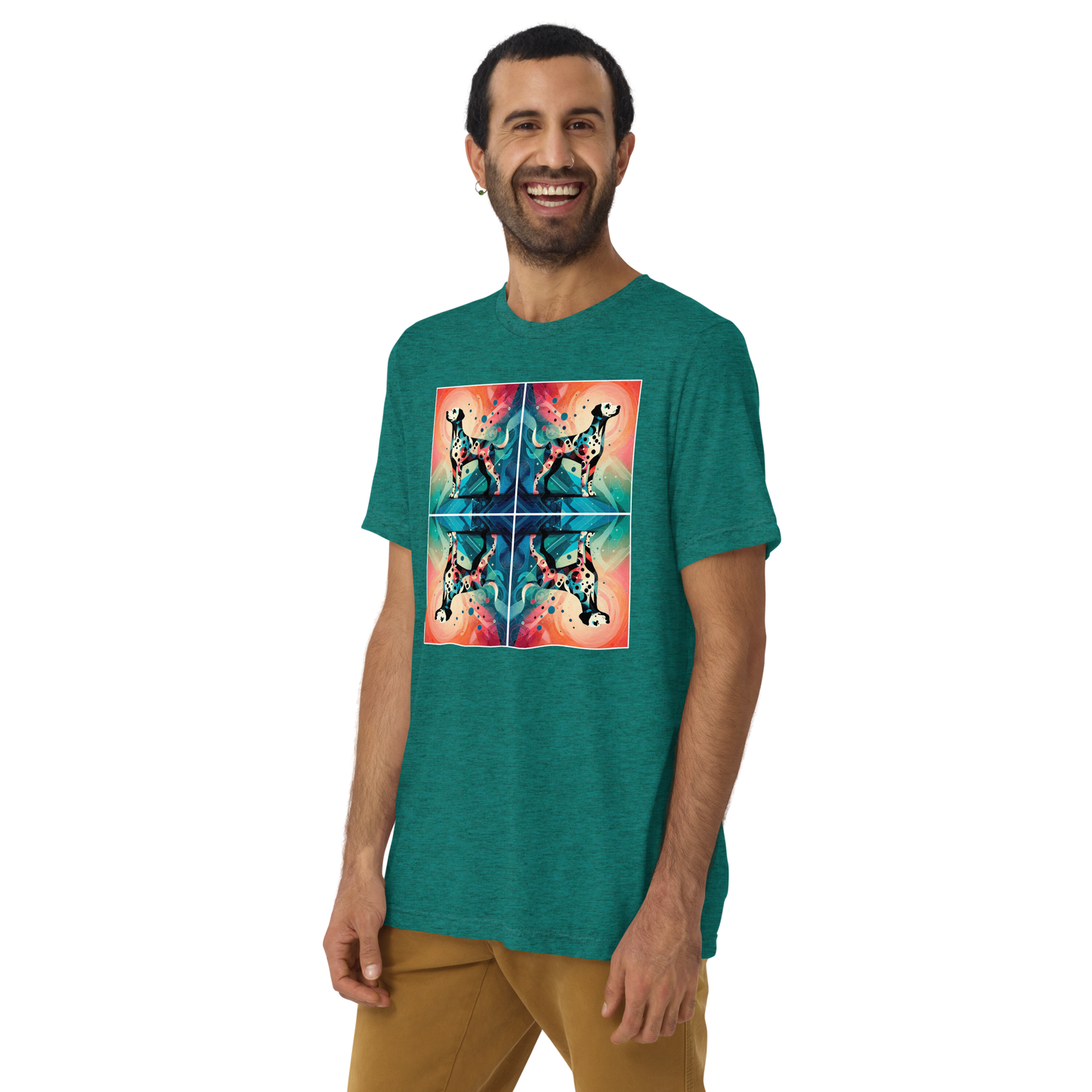 Vibrant Canine Mosaic - Men's Tri-Blend Comfort Tee