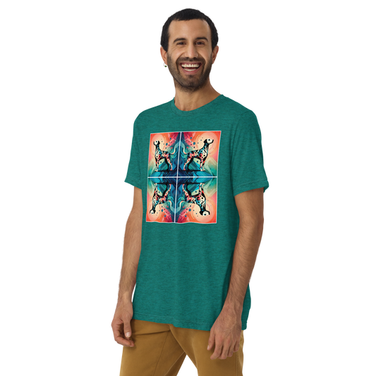 Vibrant Canine Mosaic - Men's Tri-Blend Comfort Tee