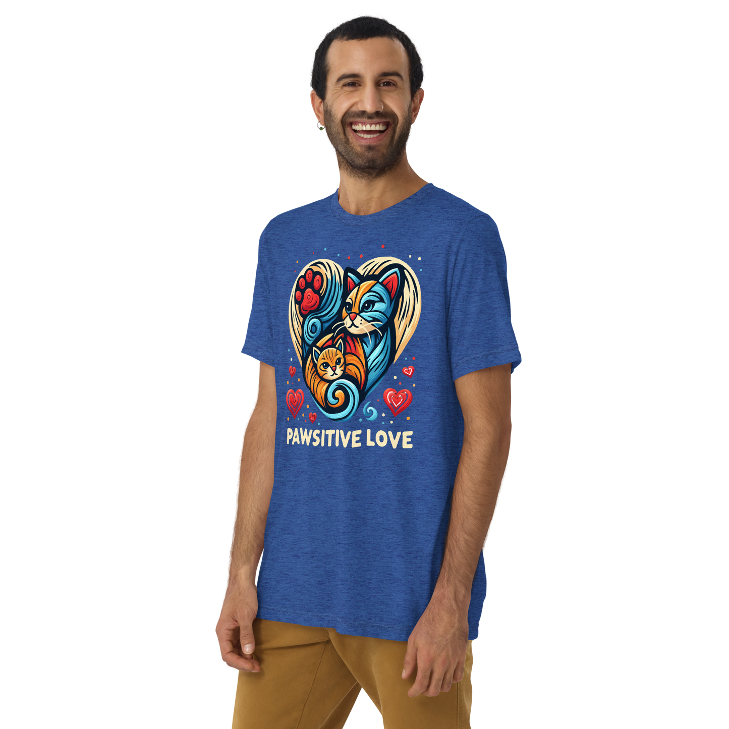 Feline Harmony - Pawsitive Love - Tri-Blend Tee