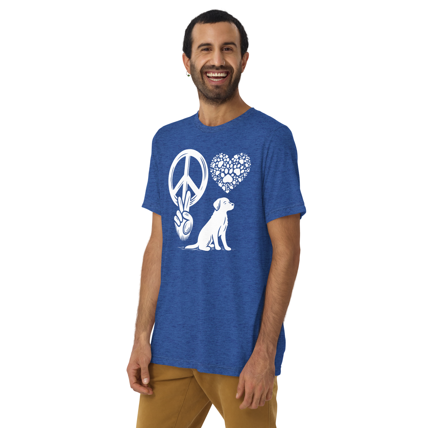 Harmony Unleashed - Peace-Love-Dog - Men's Tri-Blend ComfortTee