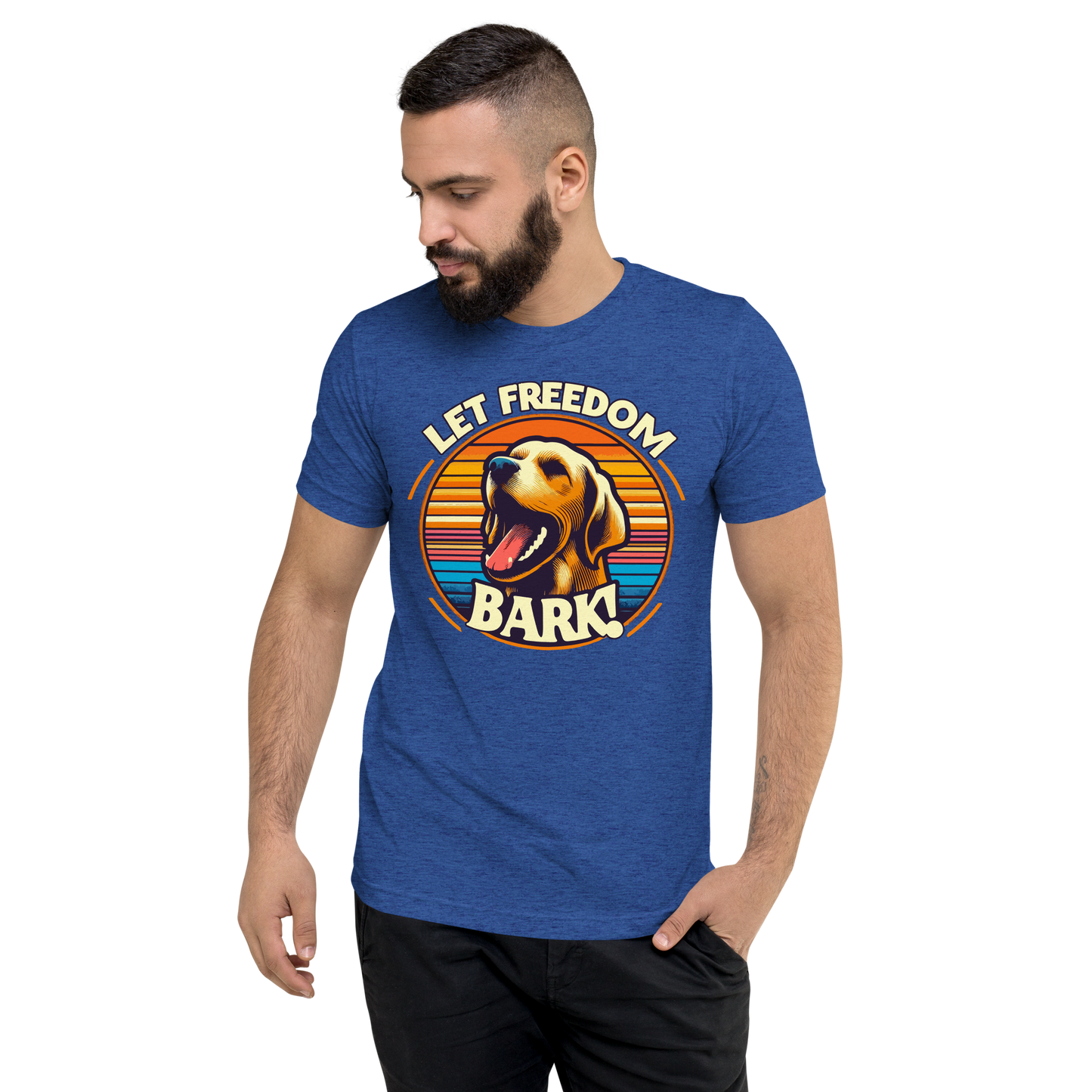 Bark of Freedom Trio - Lab - Men's Tri-Blend Comfort Tee