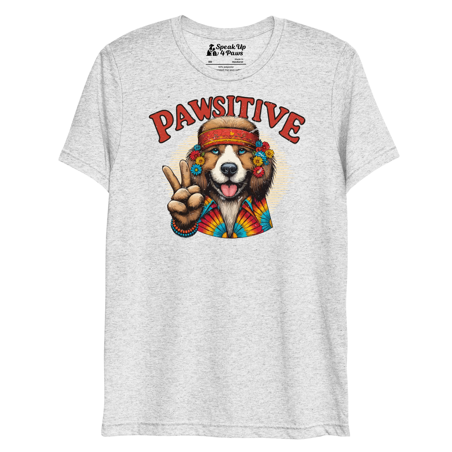 Groovy Canine Vibes - Pawsitive Peace - Tri-Blend Tee