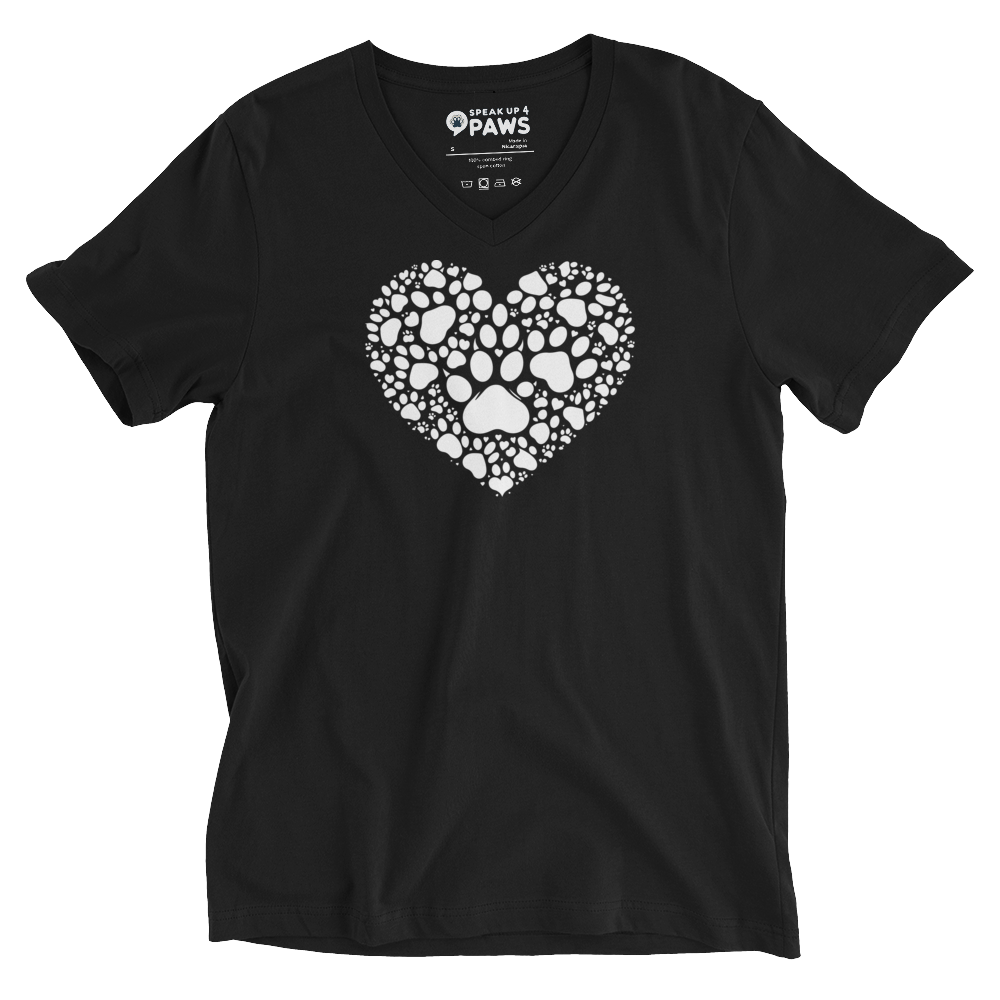 Paws of Compassion - Heart White - V-Neck Tee