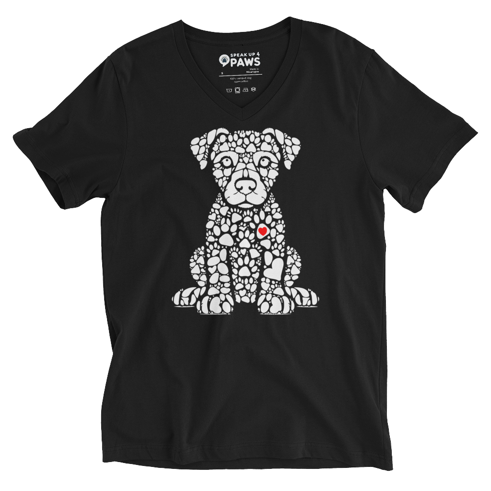 Paws of Longing - Puppy White - V-Neck Tee