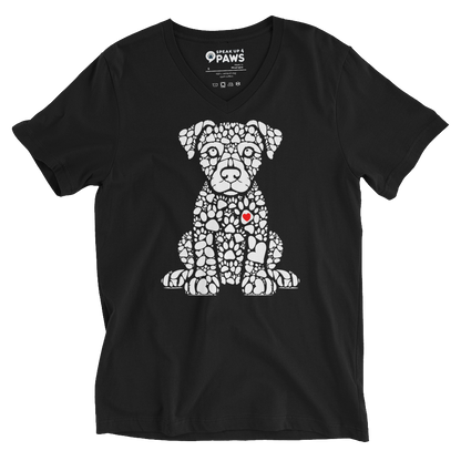 Paws of Longing - Puppy White - V-Neck Tee