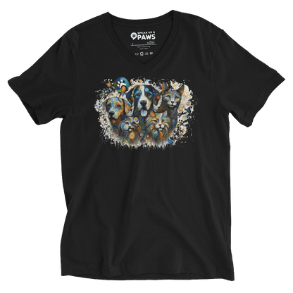 Paws in Colorful Conversation - Pollock - V-Neck Tee