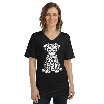 Paws of Longing - Puppy White - V-Neck Tee