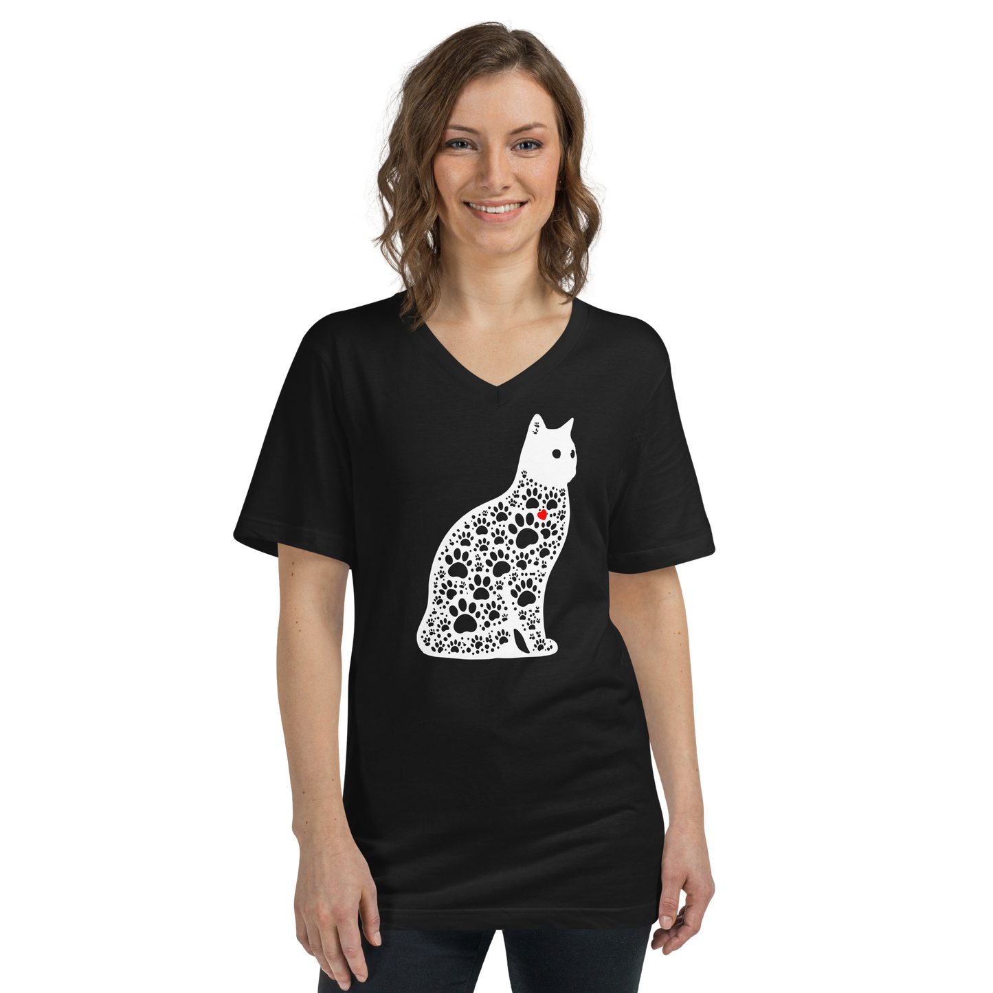 Paws in Harmony - Cat - V-Neck Tee