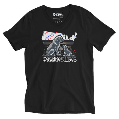 States of Devotion - Pawsitive Love Black - V-Neck Tee