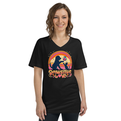 Rainbow Rendezvous - Pawsitive Love - V-Neck Tee