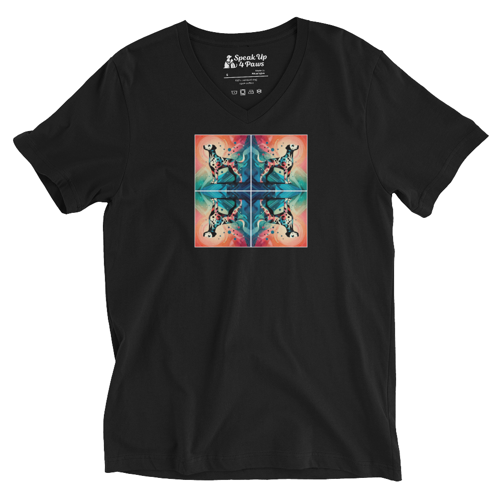 Vibrant Canine Mosaic - V-Neck Tee