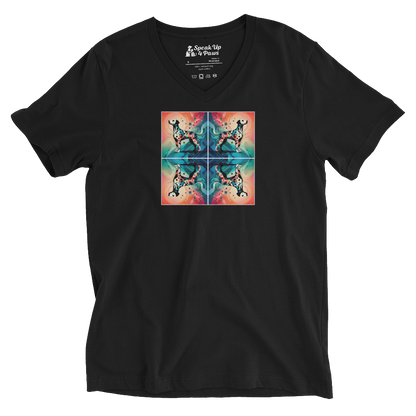 Vibrant Canine Mosaic - V-Neck Tee