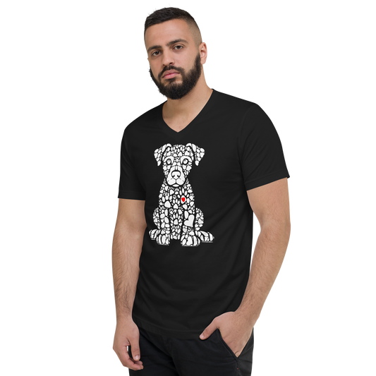 Paws of Longing - Puppy White - V-Neck Tee