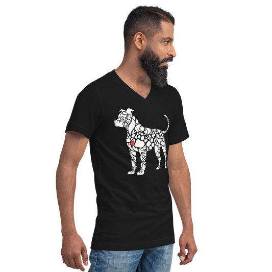 Paws of Loyalty - Pit White - Men's V-Neck Tee