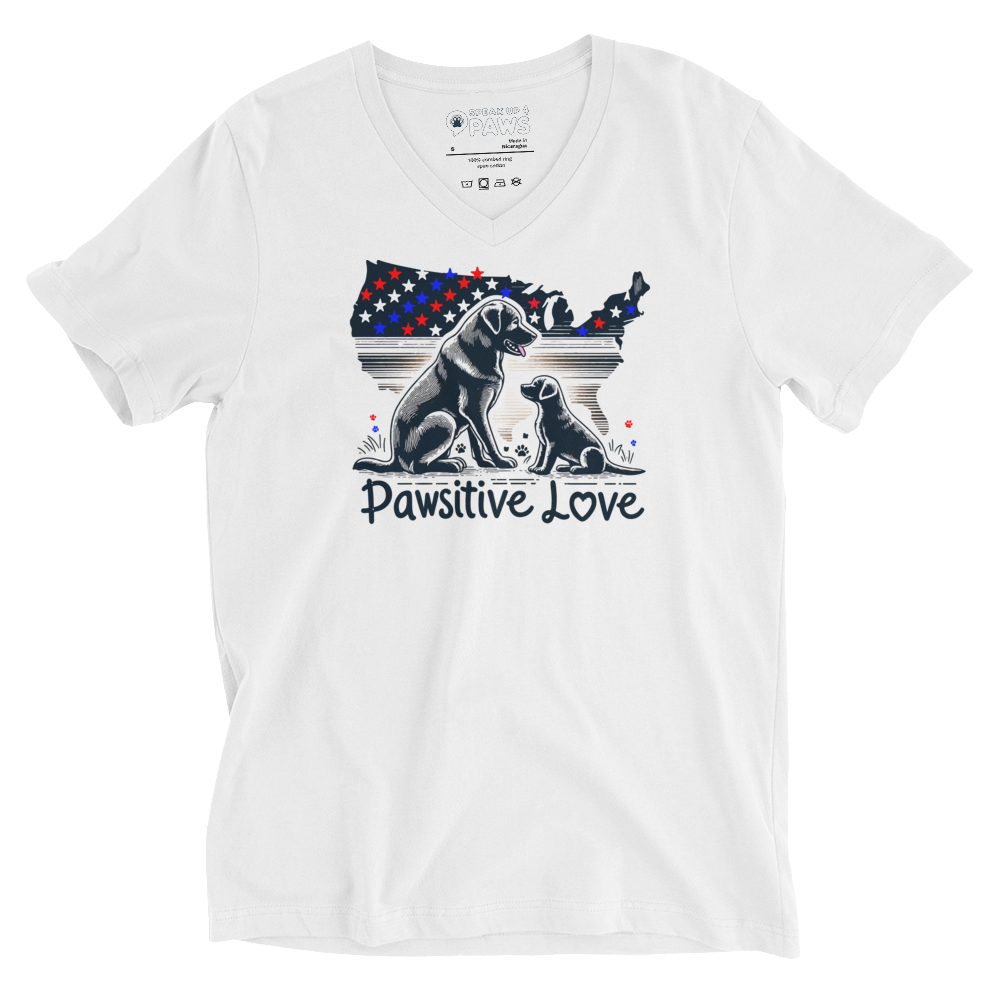 States of Devotion - Pawsitive Love Black - V-Neck Tee