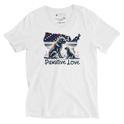 States of Devotion - Pawsitive Love Black - V-Neck Tee