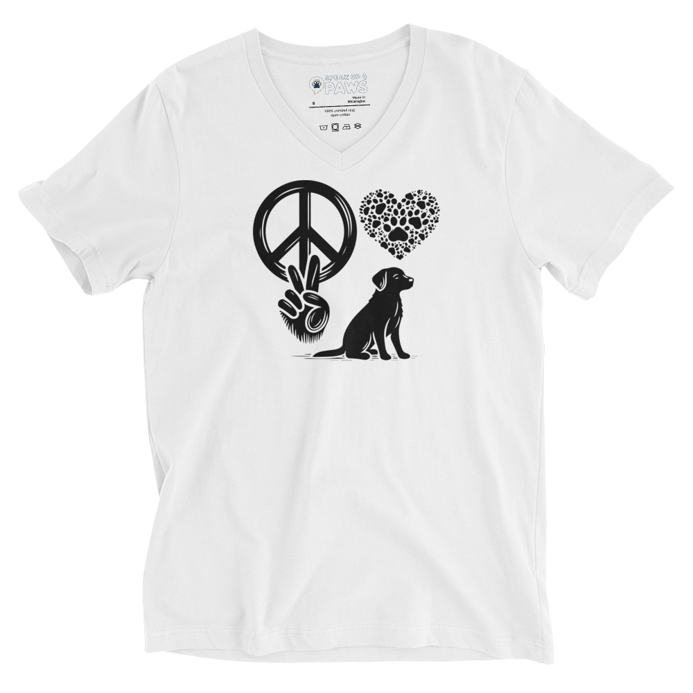 Harmony Unleashed - Peace-Love-Dog - Black - V-Neck Tee