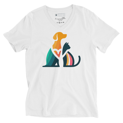 Unity Paws - Dog and Cat Dark - V-Neck Tee