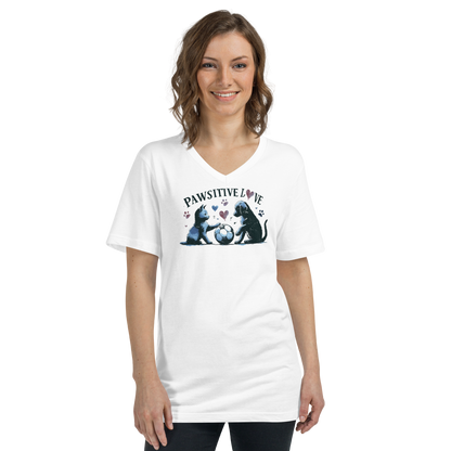 Azure Harmony - Pawsitive Love - V-Neck Tee