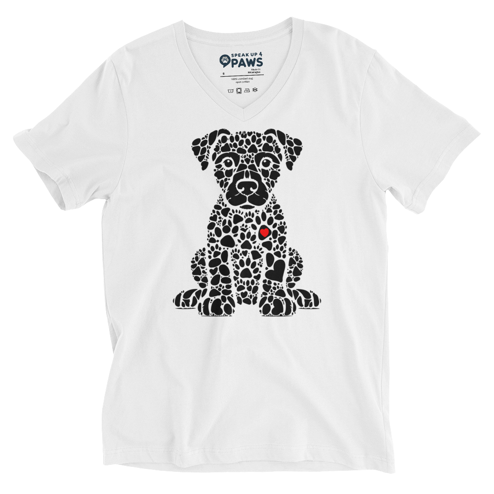 Paws of Longing - Puppy White - V-Neck Tee