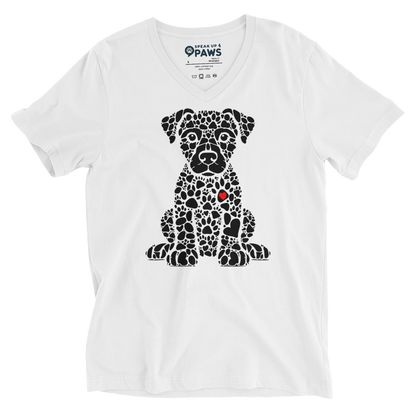 Paws of Longing - Puppy White - V-Neck Tee